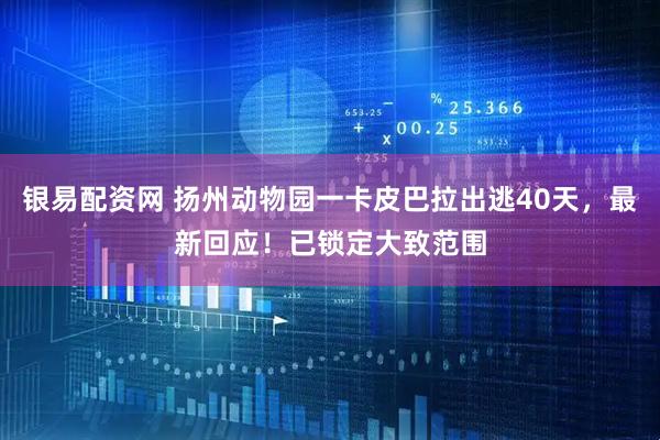 银易配资网 扬州动物园一卡皮巴拉出逃40天，最新回应！已锁定大致范围