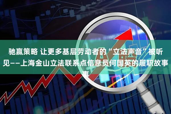 驰赢策略 让更多基层劳动者的“立法声音”被听见——上海金山立法联系点信息员何国英的履职故事